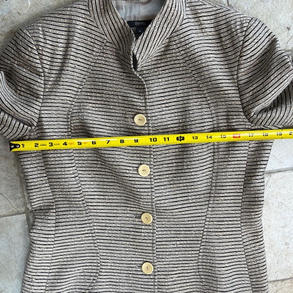 Zanella Italy Metallic Stripe Blazer 8 Dark Academia Heritage Luxe Jacket Office - Picture 10 of 10